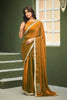 Mustard Copper Shimmer Saree with Zari Border Designer Saree