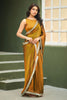 Mustard Copper Shimmer Saree with Zari Border Designer Saree