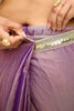 Lavender Purple Dual Tone Shimmer Saree Zari Border Designer Saree