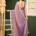 Lavender Purple Dual Tone Shimmer Saree Zari Border Designer Saree