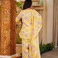Elegant Yellow Digital Printed Cambric Cotton Punjabi Patiala Suit with Dupatta for Women