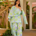 Graceful Mint Green Digital Printed Cambric Cotton Punjabi Patiala Suit with Dupatta for Women