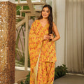 Stylish Mustard Yellow Digital Printed Cambric Cotton Punjabi Patiala Suit with Dupatta for Women