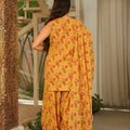 Stylish Mustard Yellow Digital Printed Cambric Cotton Punjabi Patiala Suit with Dupatta for Women