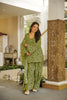 Beautiful Mehendi Green Digital Printed Cambric Cotton Punjabi Patiala Suit with Dupatta for Women