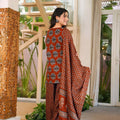Stylish Rust Digital Printed Cambric Cotton Punjabi Patiala Suit with Dupatta for Women