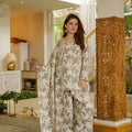Amazing Cream Digital Printed Cambric Cotton Punjabi Patiala Suit with Dupatta for Women