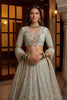 Glorious Sea Green Embroidered Wedding Wear Lehenga Choli with Net Dupatta