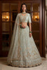 Glorious Sea Green Embroidered Wedding Wear Lehenga Choli with Net Dupatta