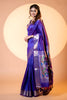 Royal Purple Paithani Silk Saree with Silver Zari Border Designer Pallu