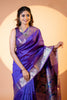 Royal Purple Paithani Silk Saree with Silver Zari Border Designer Pallu