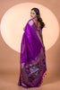 Purple Paithani Silk Saree with Silver Zari Border Rich Designer Pallu