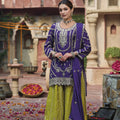 Stunning Purple Readymade Chinon Palazzo Suit with Dupatta for Women