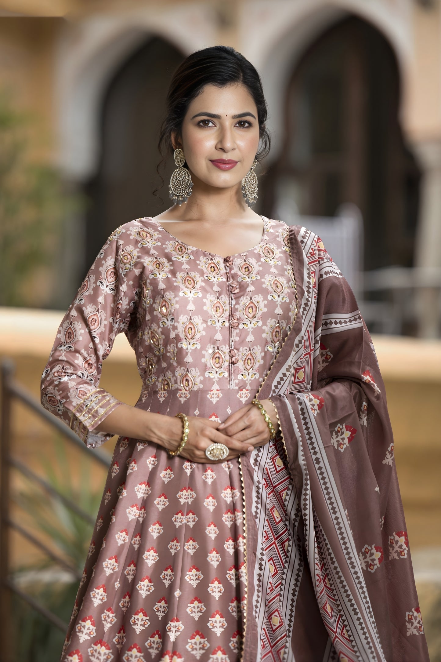 Elegant Mauve Digital Printed Dola Silk Lehenga Choli with Designer Dupatta for Women