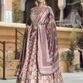 Elegant Mauve Digital Printed Dola Silk Lehenga Choli with Designer Dupatta for Women