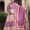 Traditional Purple Digital Printed Dola Silk Lehenga Choli with Designer Dupatta for Women
