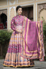 Traditional Purple Digital Printed Dola Silk Lehenga Choli with Designer Dupatta for Women