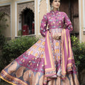 Traditional Purple Digital Printed Dola Silk Lehenga Choli with Designer Dupatta for Women