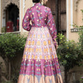 Traditional Purple Digital Printed Dola Silk Lehenga Choli with Designer Dupatta for Women