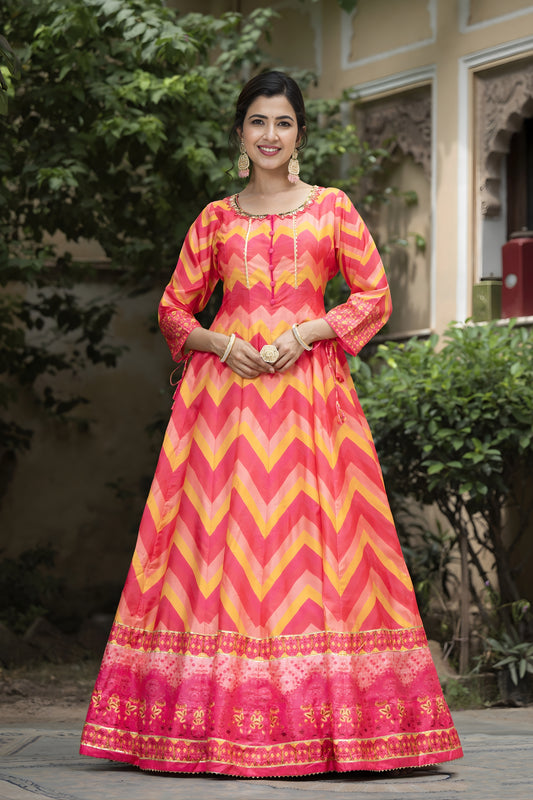 Lovely Pink Digital Printed Dola Silk Lehenga Choli with Designer Dupatta for Women