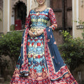 Elegant Multicolor Digital Printed Dola Silk Lehenga Choli with Designer Dupatta for Women