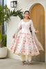 Trendy Off White Floral Digital Printed Silk Satin Readymade Salwar Suit with Dupatta for Women