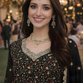 Luxury Black Georgette Heavy Embroidered Pakistani Palazzo Suit
