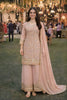 Wonderful Blush Pink Georgette Heavy Embroidered Pakistani Palazzo Suit