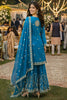 Beautiful Teal Blue Fendy Silk Embroidered Pakistani Palazzo Suit Set Dupatta