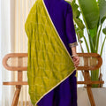 Luxury Royal Purple Silk Embroidered Suit Set Designer Dupatta