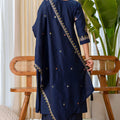 Wonderful Navy Blue Silk Embroidered Palazzo Suit Set for Women – Festive & Party Wear