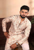 Premium Off White Printed Cotton Kurta Pyjama Set for Men