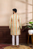 Premium Multicolor Vertical Printed Art Silk Kurta Pyjama Set for Men