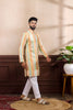 Premium Multicolor Vertical Printed Art Silk Kurta Pyjama Set for Men