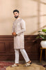 Wonderful Lavender Digital Printed Art Silk Kurta Pyjama Set for Men