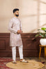 Wonderful Lavender Digital Printed Art Silk Kurta Pyjama Set for Men