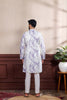 Premium Lavender Digital Printed Art Silk Kurta Pyjama Set for Men