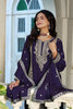 Stylish Purple Chinon Heavy Embroidered Pakistani Palazzo Suit Set with Designer Dupatta