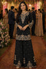 Luxury Black Chinon Embroidered Pakistani Palazzo Suit Set with Designer Dupatta