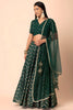 Designer Rama Green Faux Georgette Sequins Embroidered Lehenga Choli with Net Dupatta