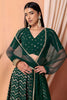 Designer Rama Green Faux Georgette Sequins Embroidered Lehenga Choli with Net Dupatta