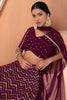 Stylish Wine Faux Georgette Sequins Embroidered Lehenga Choli with Net Dupatta