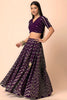 Stunning Purple Faux Georgette Sequins Embroidered Lehenga Choli with Net Dupatta