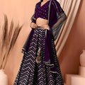 Stunning Purple Faux Georgette Sequins Embroidered Lehenga Choli with Net Dupatta