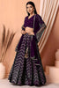Stunning Purple Faux Georgette Sequins Embroidered Lehenga Choli with Net Dupatta
