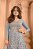 Trendy Sky Blue Net Embroidered Anarkali Suit with Designer Dupatta for Wedding
