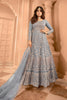 Trendy Sky Blue Net Embroidered Anarkali Suit with Designer Dupatta for Wedding