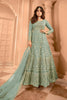 Refreshing Sea Green Net Embroidered Anarkali Suit with Designer Dupatta for Wedding