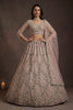 Beautifull Blush Pink Net Sequin Embroidery Work Bridal Lehenga Choli Dupatta
