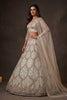 Elegant Off White Net Sequin Embroidery Work Bridal Lehenga Choli Dupatta